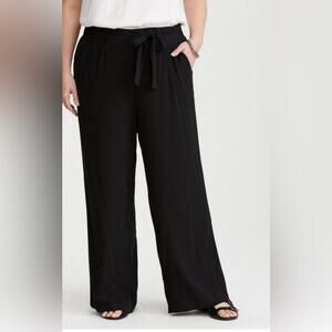Torrid high rise tie front black Challis pant. Torrid Size 2X